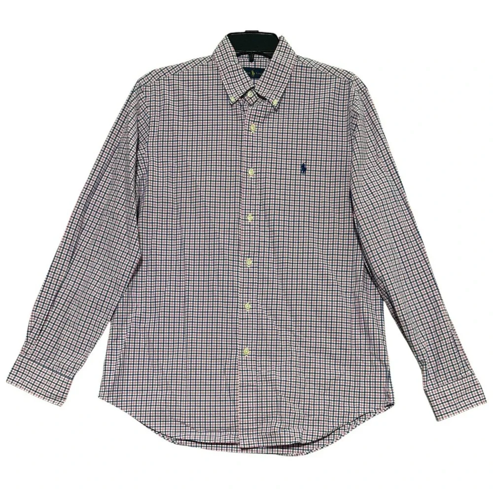 Polo Ralph Lauren Button up Shirt Gingham Check Mens Medium 100% Cotton